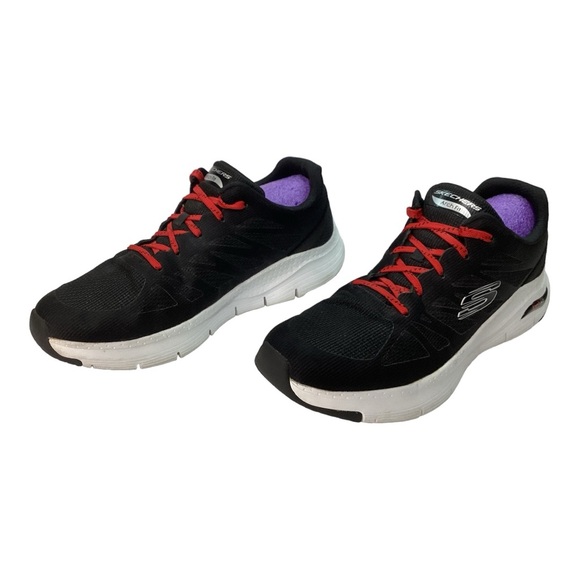 Skechers Relaxed Fit Arch Fit Black/Red Low Top Athletic Shoes‎ Men\'s Size 13